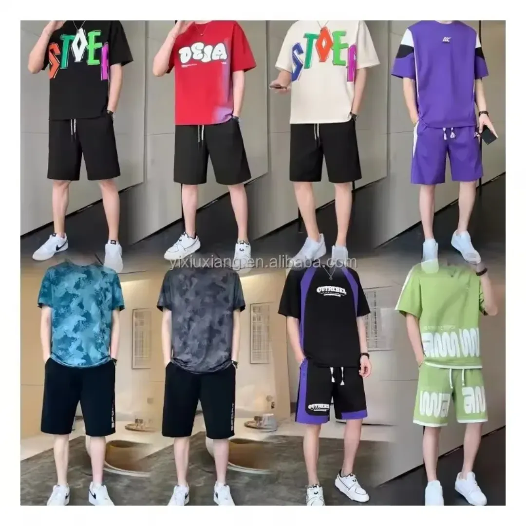 Ensemble court décontracté d'été pour hommes - Survêtement 2 pièces T-shirt et short