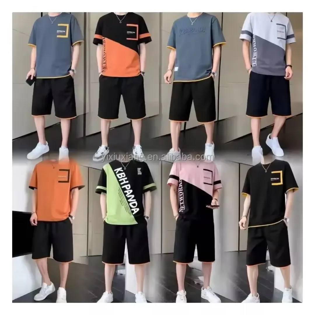 Ensemble court décontracté d'été pour hommes - Survêtement 2 pièces T-shirt et short