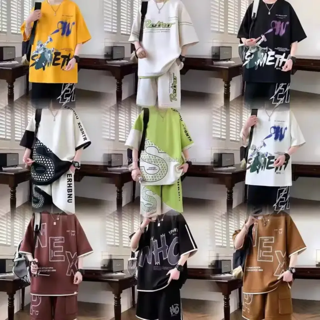 Ensemble court décontracté d'été pour hommes - Survêtement 2 pièces T-shirt et short