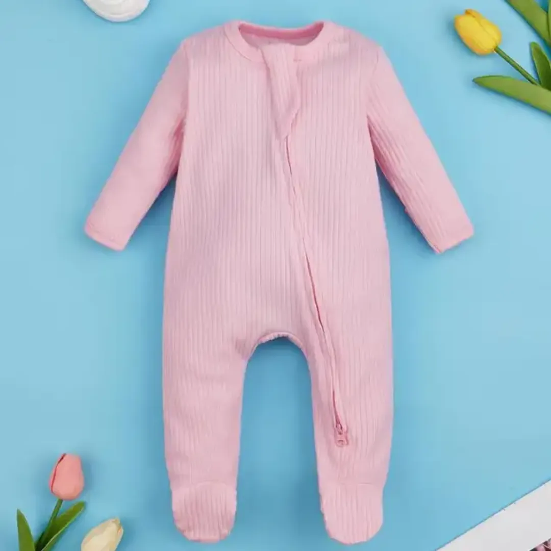 Barboteuse bébé nouveau-né manches longues avec fermeture éclair