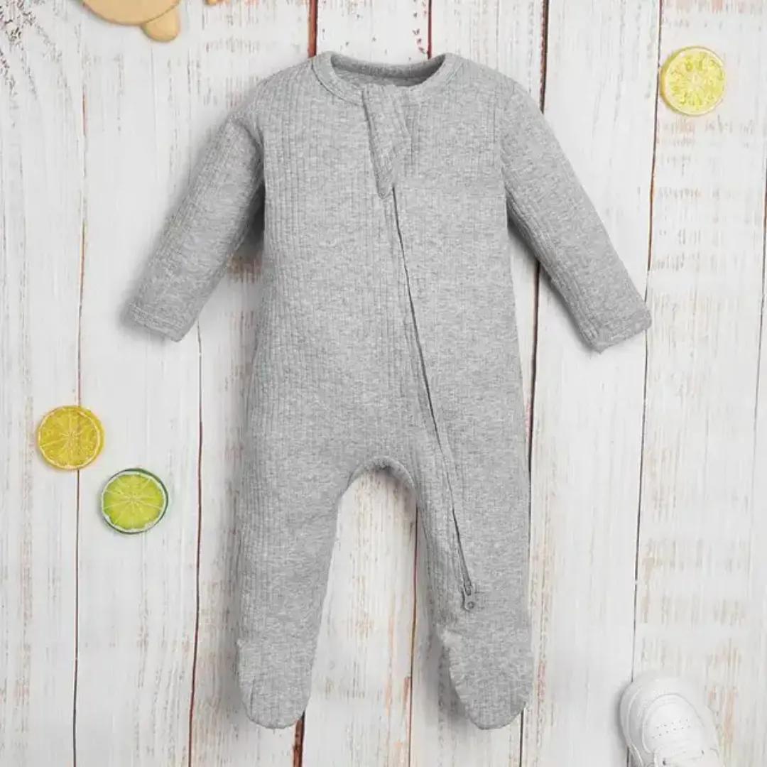 Barboteuse bébé nouveau-né manches longues avec fermeture éclair