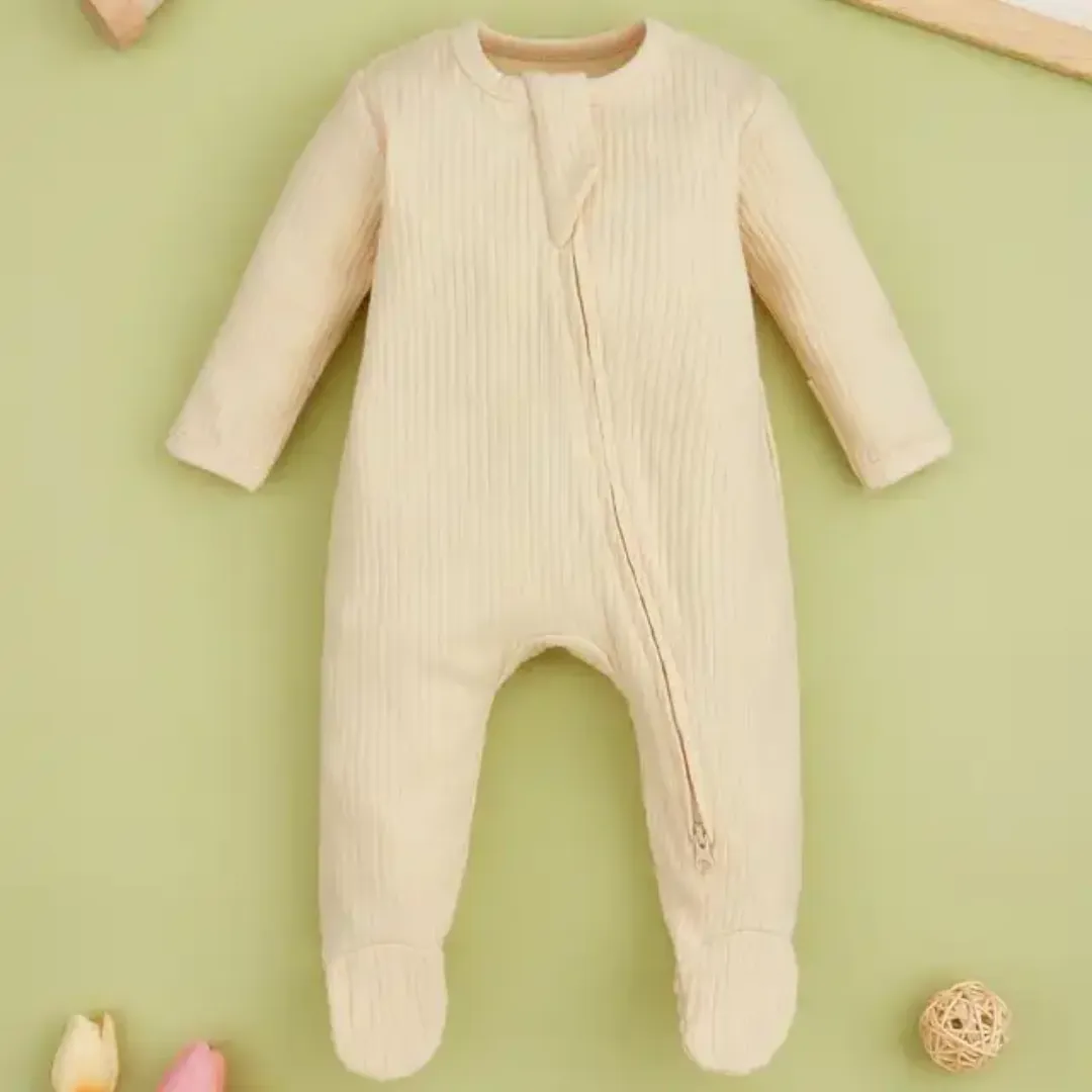 Barboteuse bébé nouveau-né manches longues avec fermeture éclair