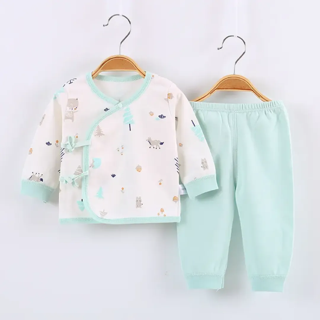 Ensemble bébé 100% coton 0-3 mois avec t-shirt imprimé dessin animé