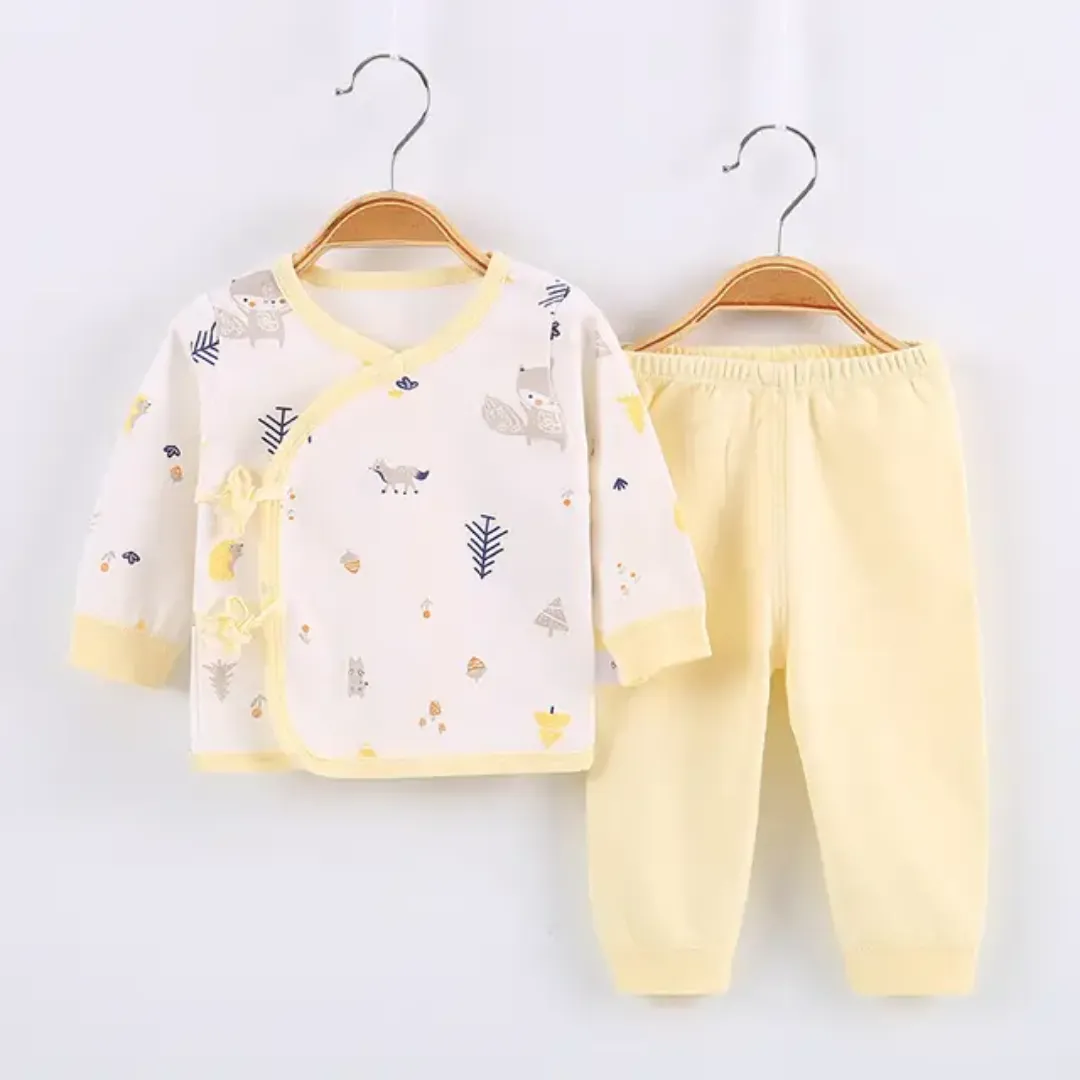 Ensemble bébé 100% coton 0-3 mois avec t-shirt imprimé dessin animé