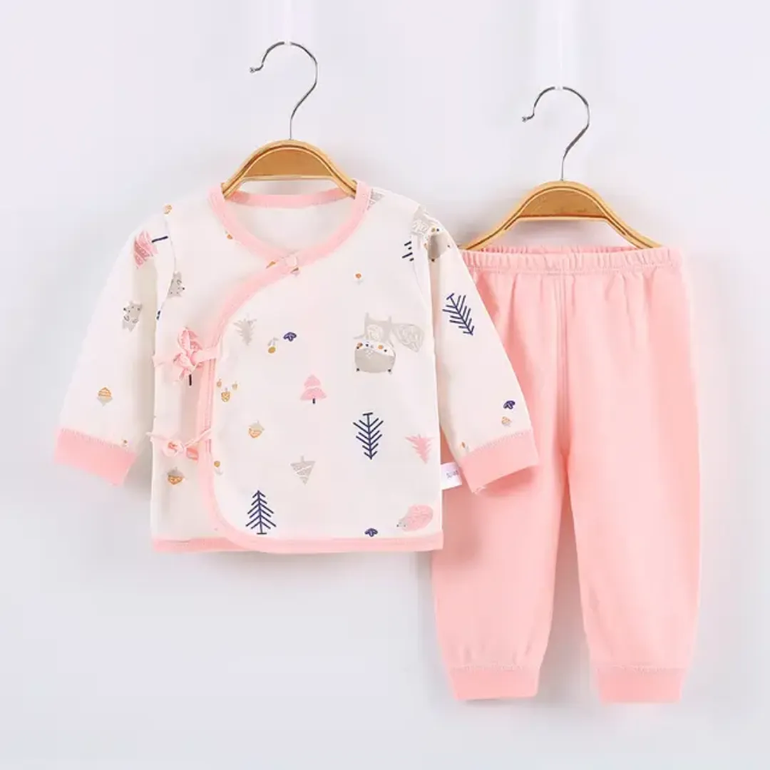 Ensemble bébé 100% coton 0-3 mois avec t-shirt imprimé dessin animé