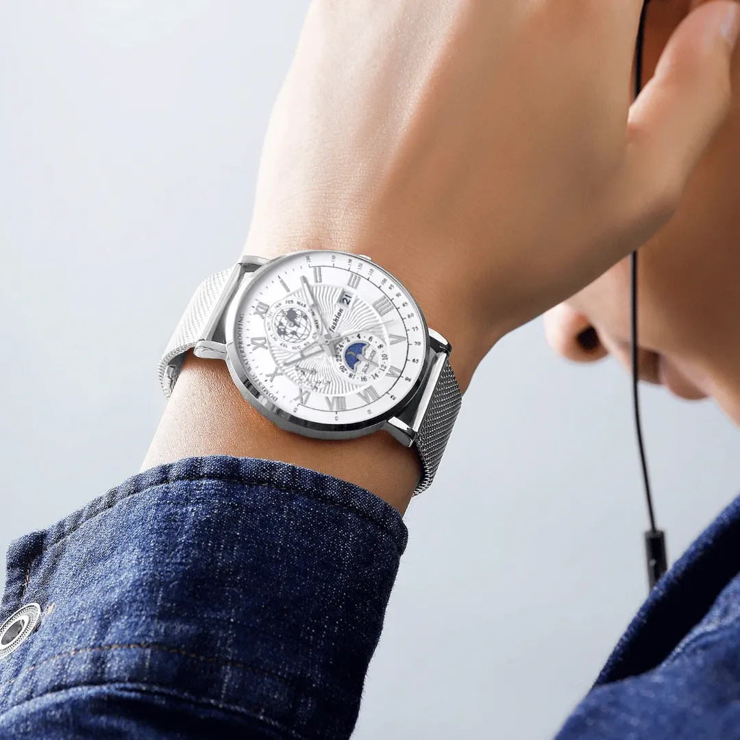 Nouvelle Mode de Montre-bracelet à Quartz pour Hommes Étanche et Lumineux