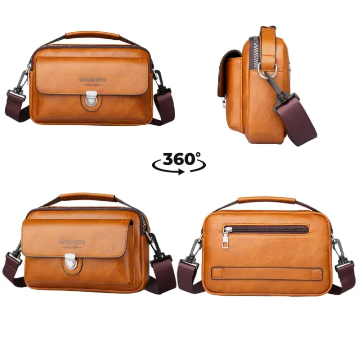 Sac à bandoulière rétro en cuir PU pour hommes