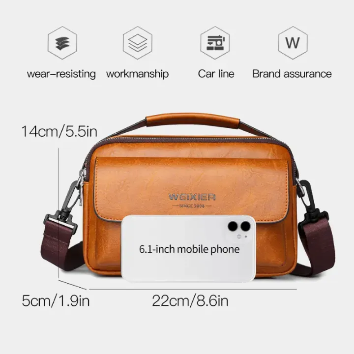 Sac à bandoulière rétro en cuir PU pour hommes