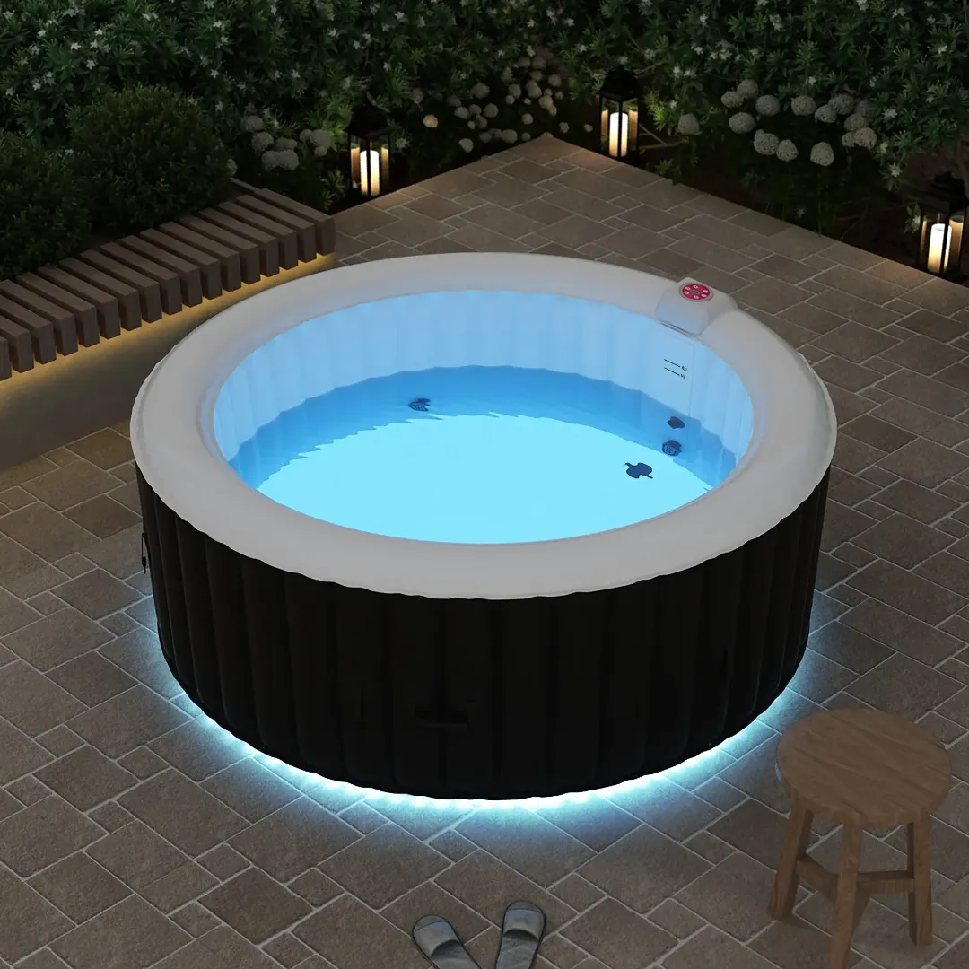 Jacuzzi Gonflable Rond 6 et 4 Places - Spa Portable avec Massage à Bulles - PVC Renforcé