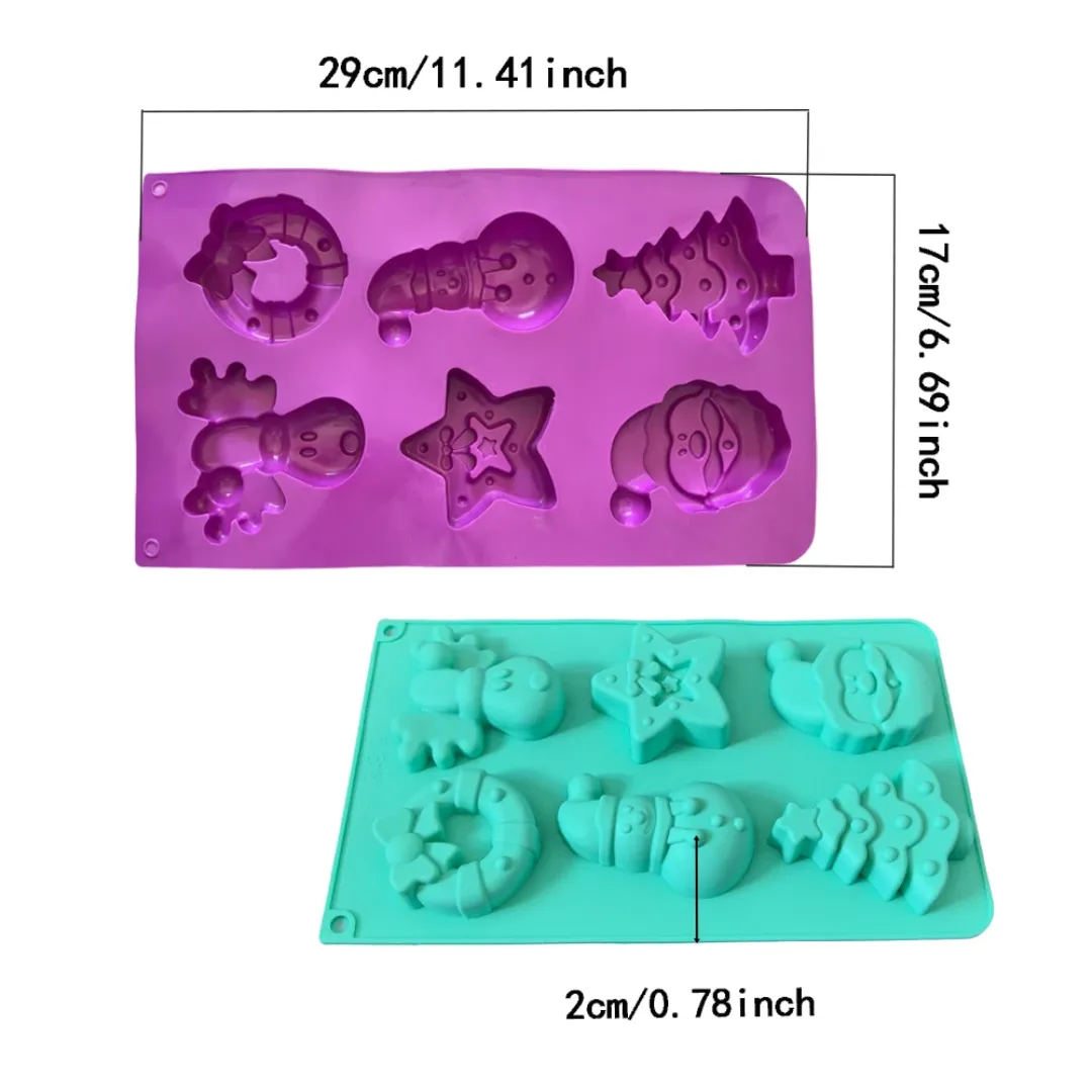 Moule en Silicone Noël - Guirlande, Bonhomme de Neige, Arbre