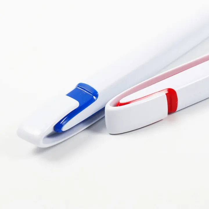 Lot de 100 Stylos Bille Publicitaires – Corps Blanc avec Clip et Bouchon Colorés – Écriture Fluide et Durable