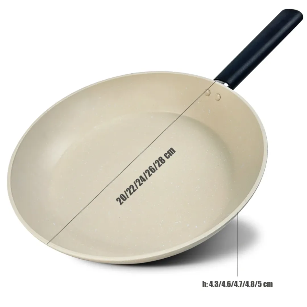 Poêle plate à revêtement en granit antiadhésif classique en alliage d'aluminium à fond d'induction