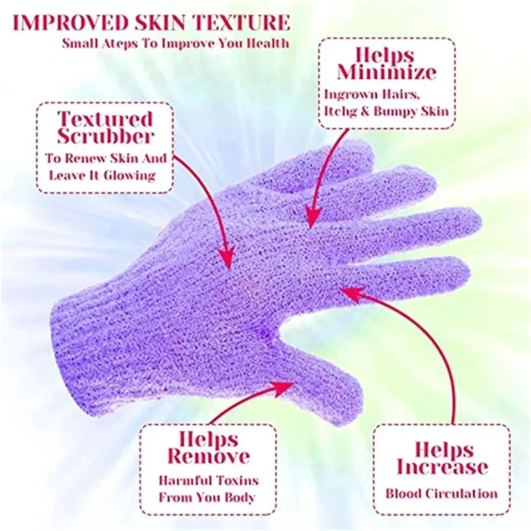 Gants de bain exfoliants à cinq doigts