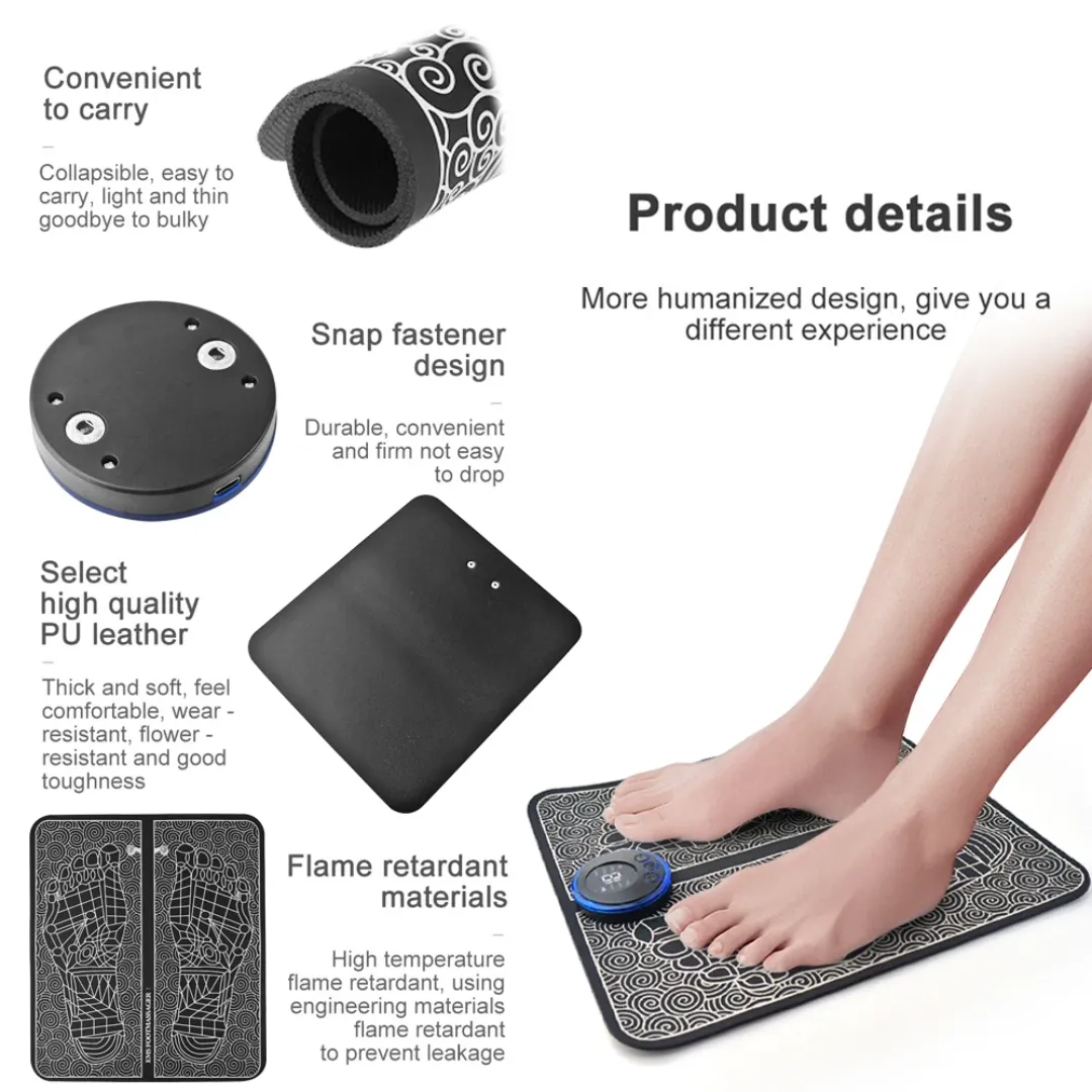 Produits chauds TENS Vibration électrique EMS Pied & Cou/Épaule Masseur Stimulateur musculaire Pad pour la Relaxation