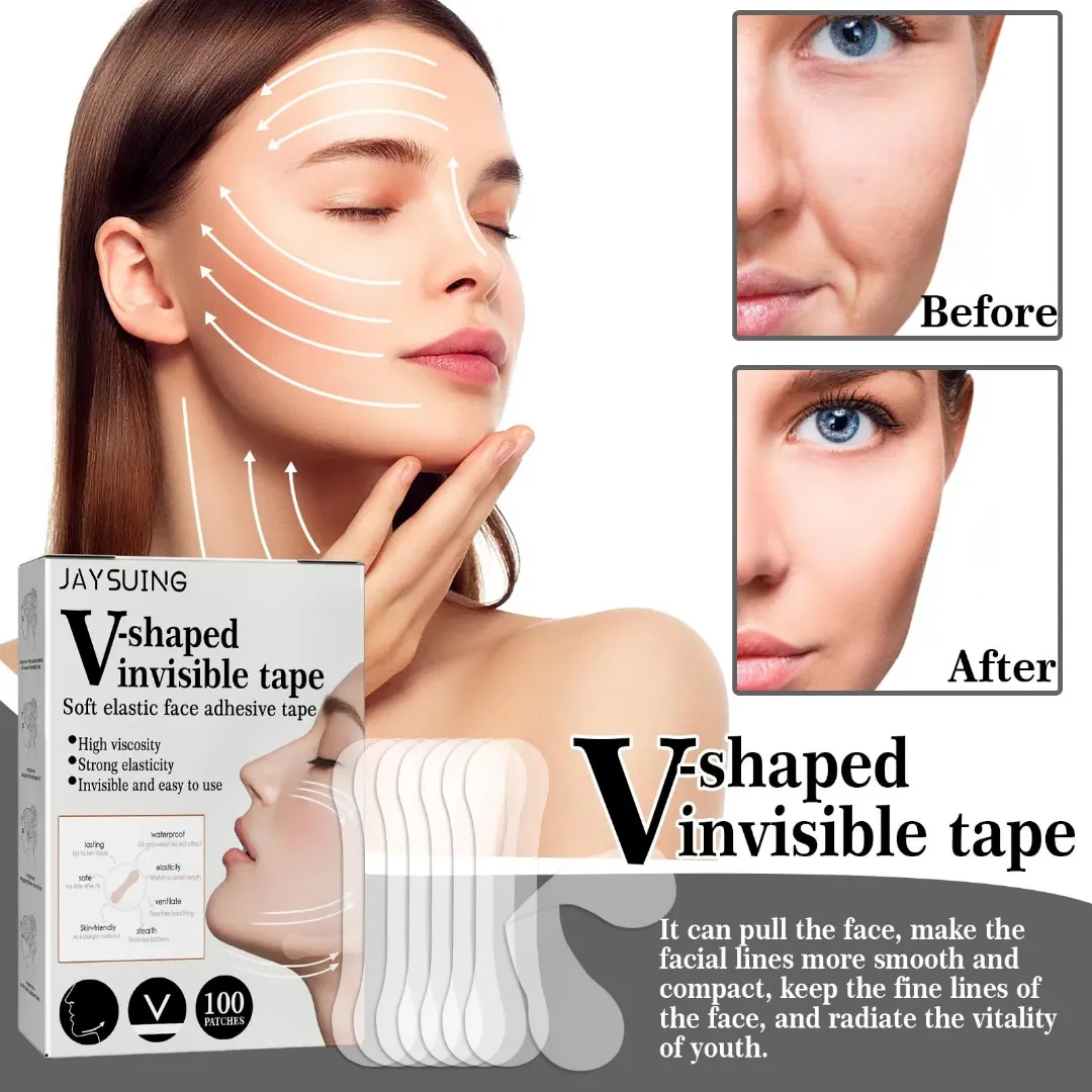 100 Pièces Autocollants de Visage de Levage Invisible Transparent