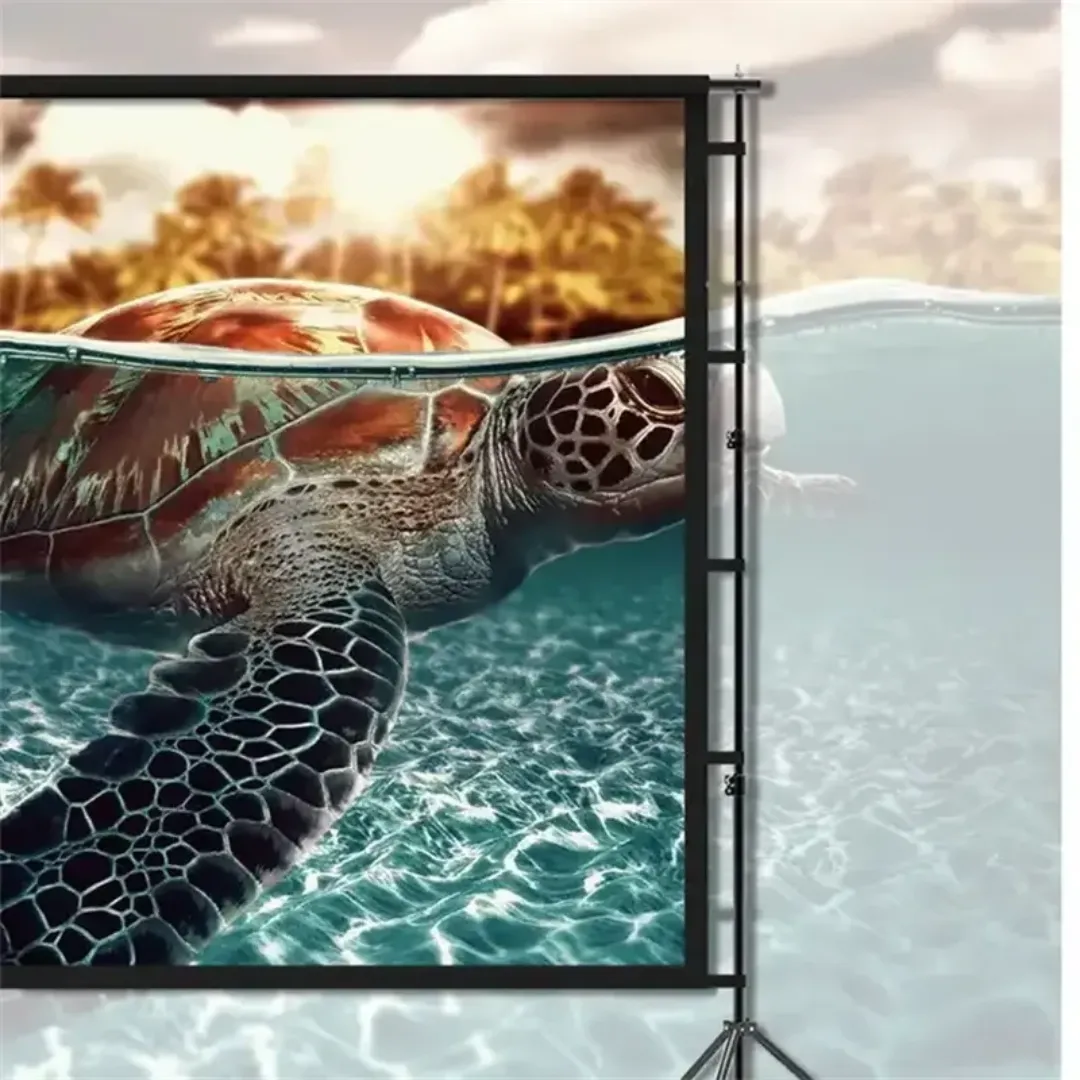 Écran de cinéma projecteur avec support 150 pouces 4K HD 16:9