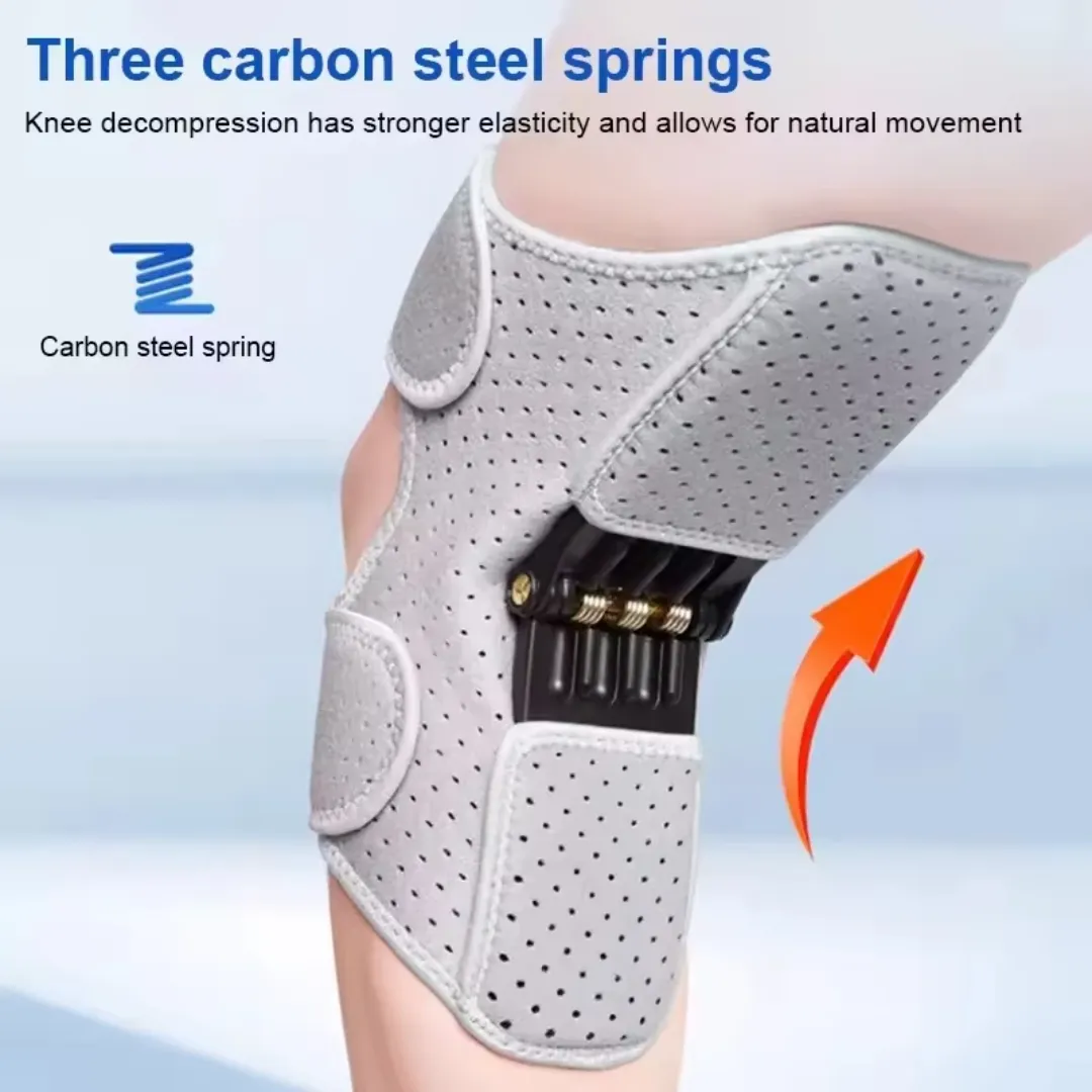 Genouillère en nylon avec logo personnalisé puissant ressort élastique sécurité sportive Booster flexible