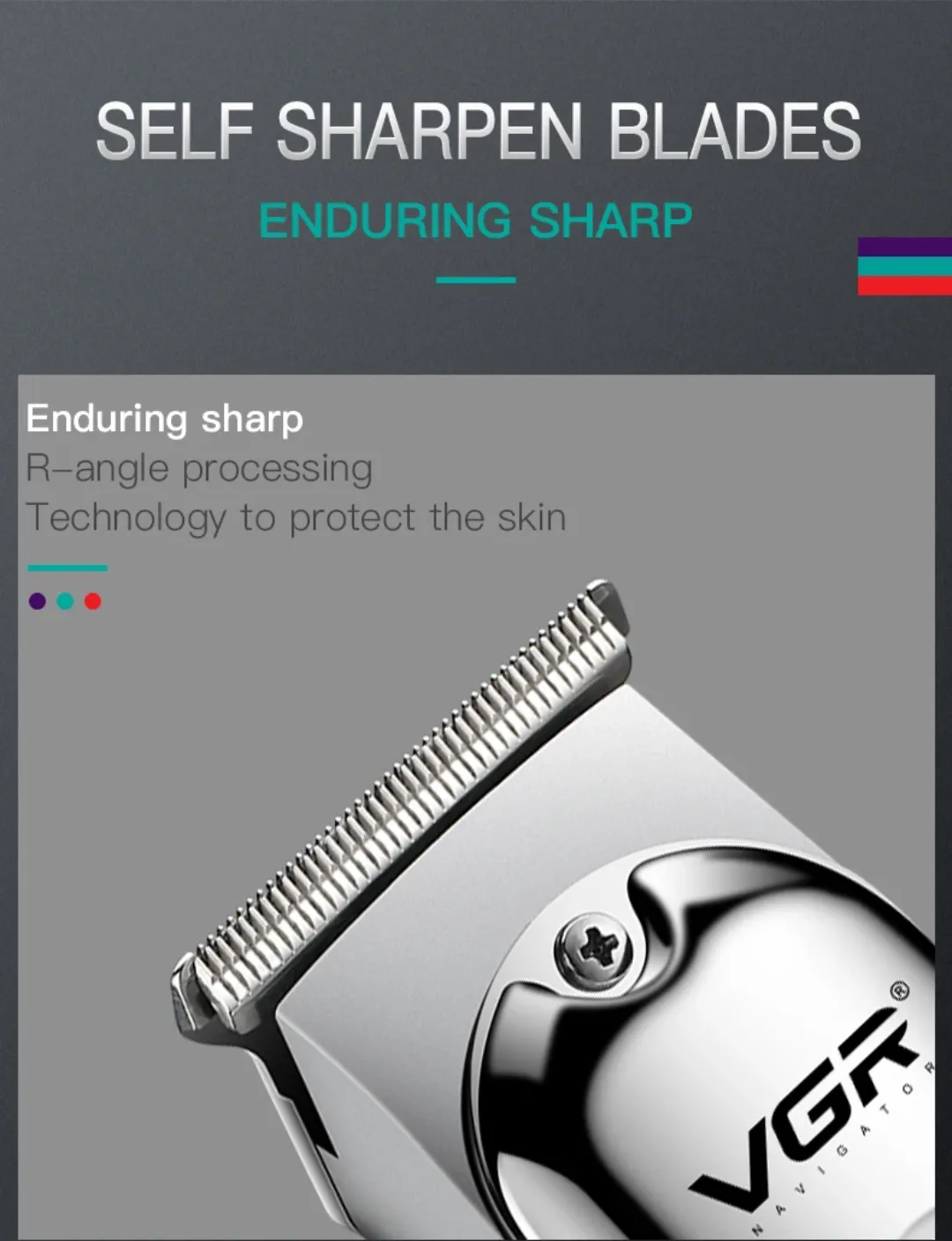 Tondeuse à Cheveux Électrique Professionnelle VGR V-071 Sans Fil