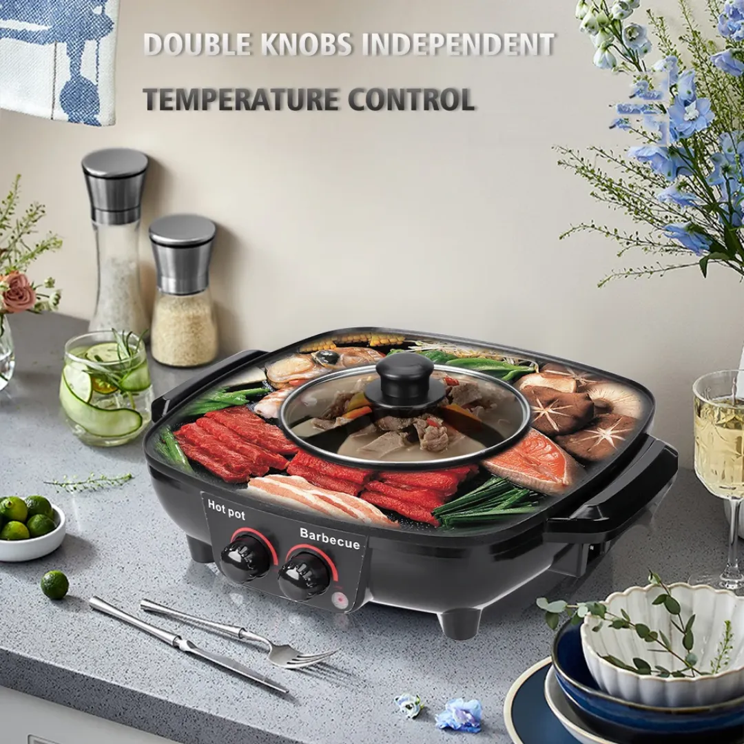 Poêle pour Barbecue, poêle à frire des Steak et du poulet, contrôle de la température, électrique, avec puissance de feu robuste