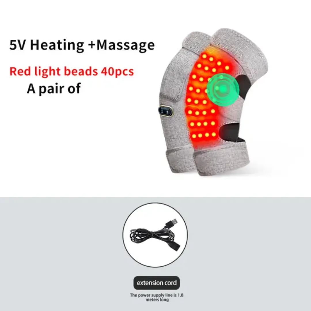 Thérapie Infrarouge À La Lumière Rouge Électrique Masseur De Genou Chauffant Soulagement De La Douleur De L'arthrite