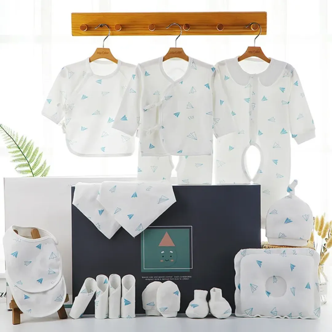 Vente en gros de vêtements de nuit pour bébés de 0 à 1 an - Paquet de 22 pièces en coton biologique