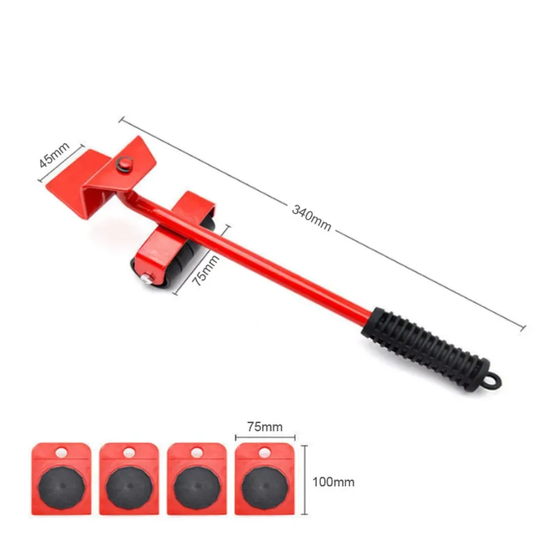 Rouleau De Déménagement De Lève-meuble Robuste Avec Barre De Roue