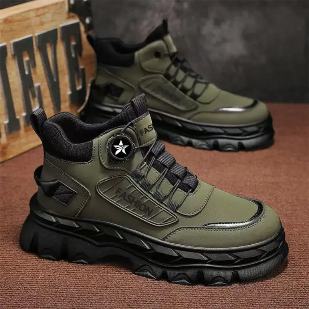 Chaussures pour hommes 2025 automne nouveau haut décontracté sport à la mode semelle épaisse hauteur augmentant antidérapant extérieur outillage pour bottes
