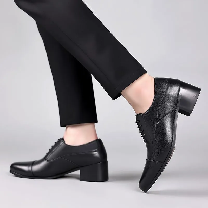Chaussures Hommes en Cuir Véritable – Rehausse Intérieure 5 cm – Style Business, Mariage & Cérémonie