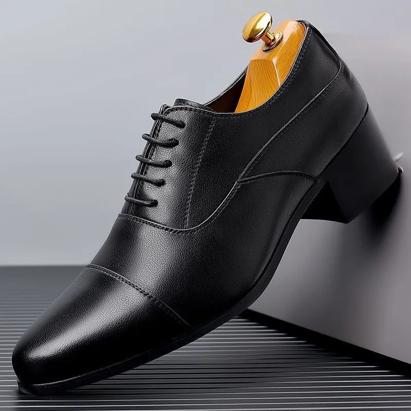 Chaussures Hommes en Cuir Véritable – Rehausse Intérieure 5 cm – Style Business, Mariage & Cérémonie