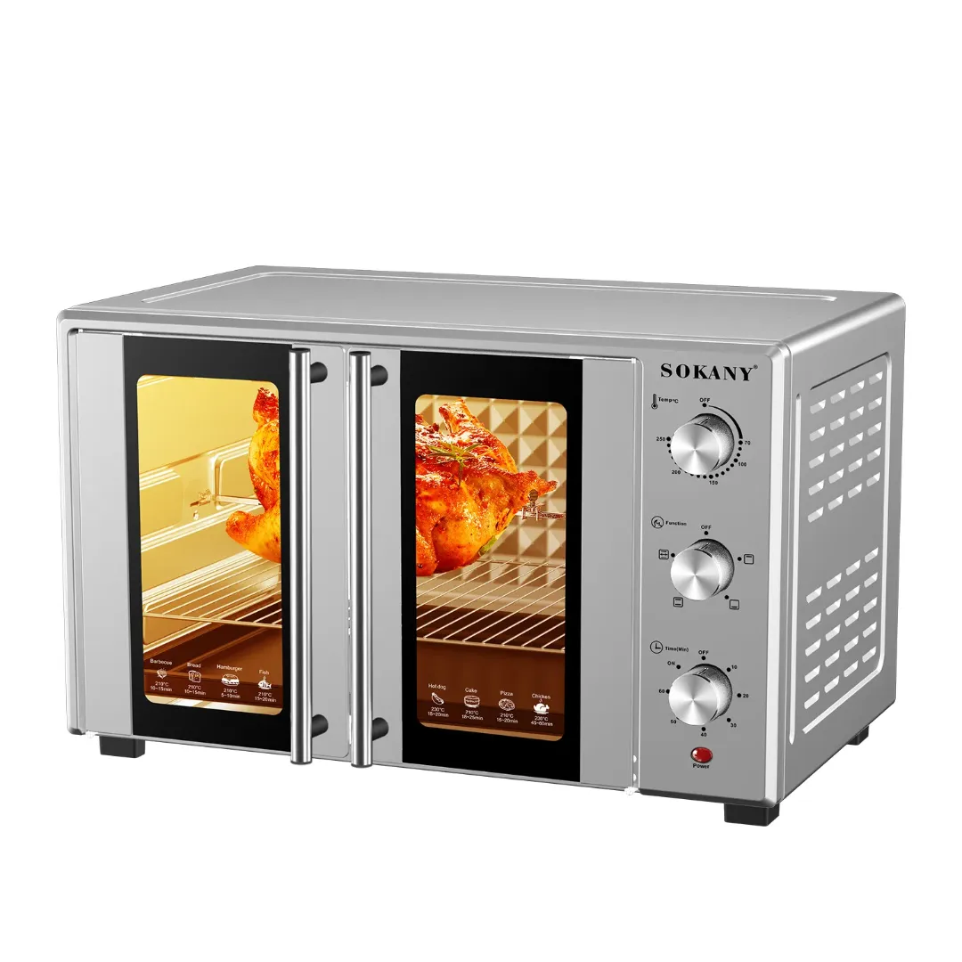 Four à double porte 50L 1700W avec rôtisserie et convection