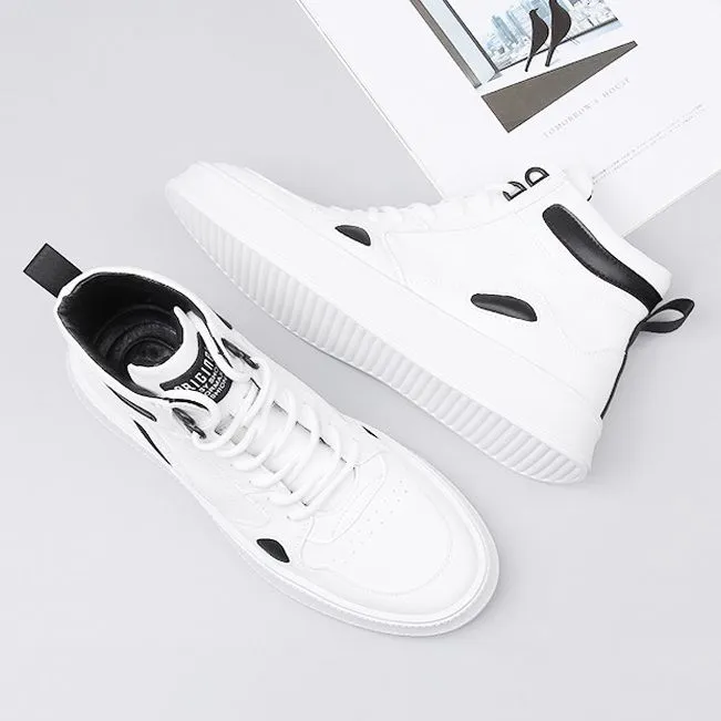 Chaussures de planche montantes blanches 2024 été nouvelle marque à la mode respirant décontracté petites chaussures blanches pour hommes