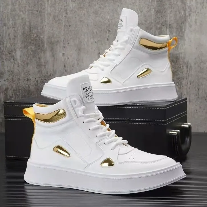 Chaussures de planche montantes blanches 2024 été nouvelle marque à la mode respirant décontracté petites chaussures blanches pour hommes