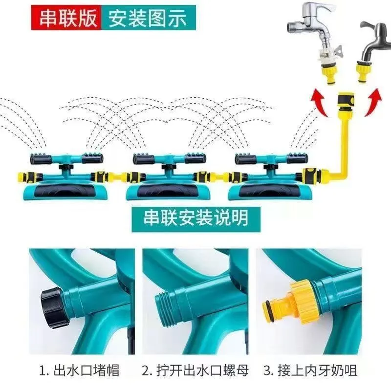 Arroseur automatique 360° avec tuyau 30 m – Système d’arrosage rotatif pour jardin, pelouse et potager