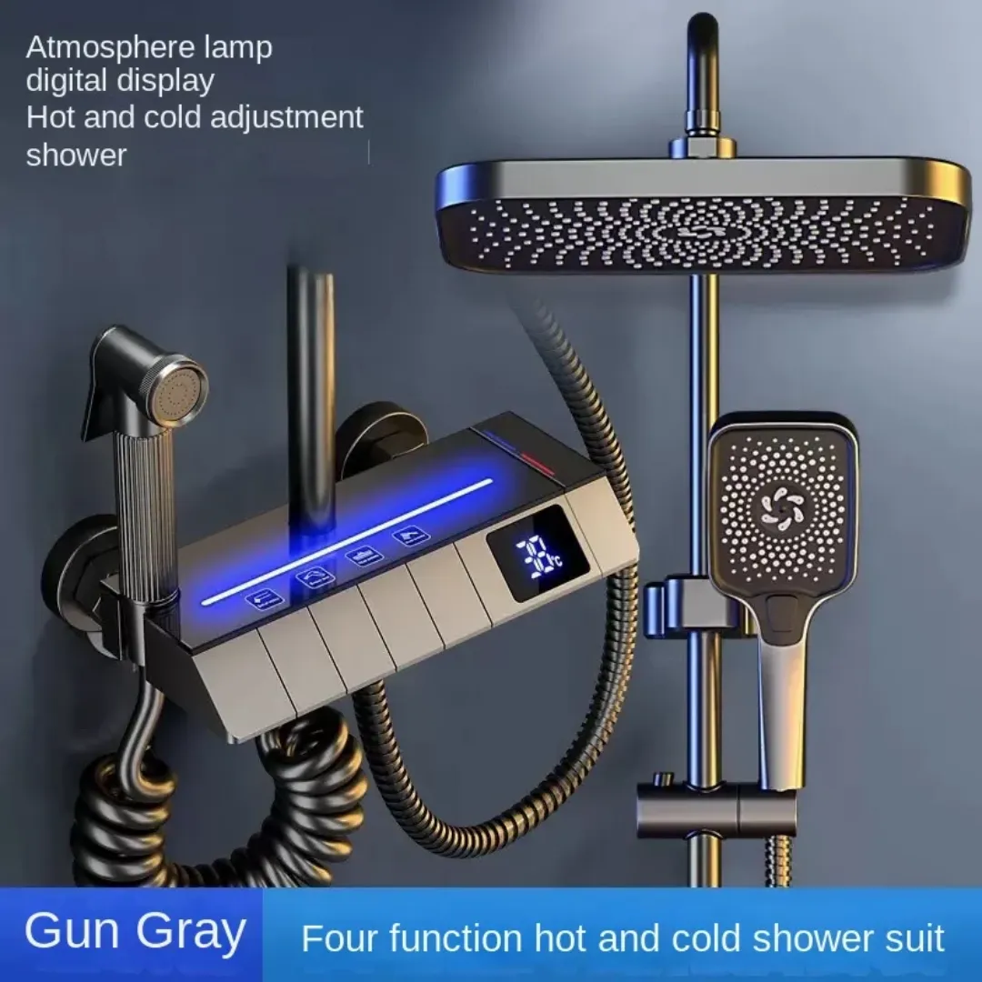Douche intelligente à affichage LED – Ensemble de douche froide et chaude, contrôle de température numérique 38 °C, design moderne