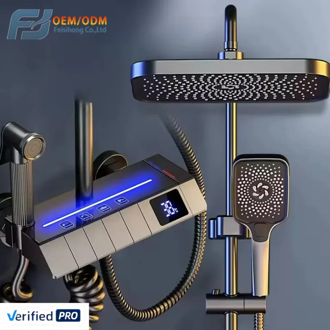 Douche intelligente à affichage LED – Ensemble de douche froide et chaude, contrôle de température numérique 38 °C, design moderne