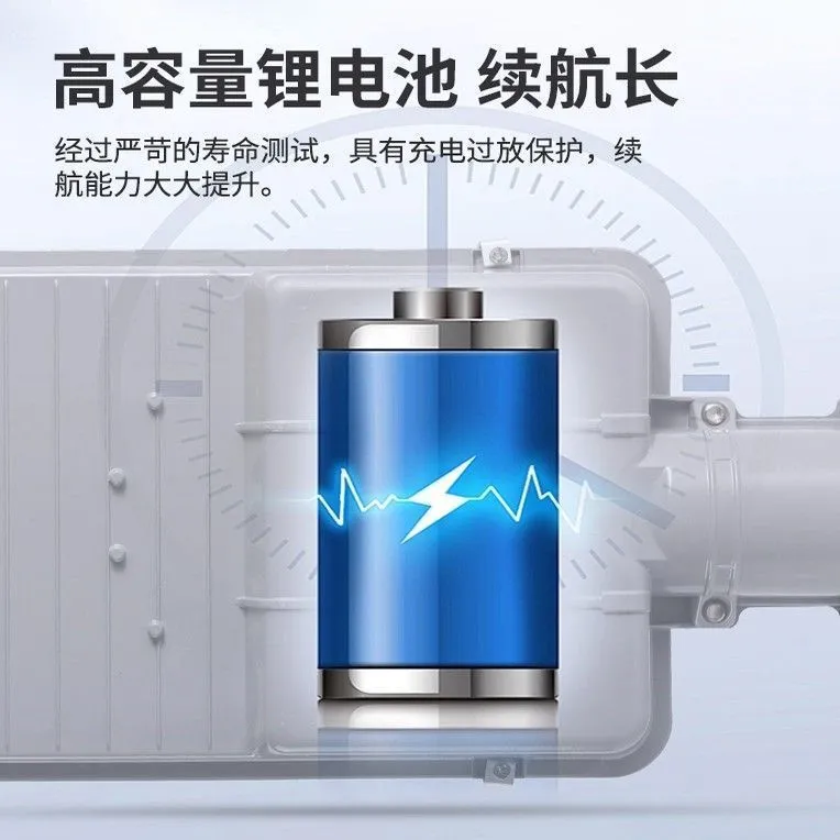 Lampadaire solaire LED 400W – Éclairage extérieur blanc – Avec télécommande