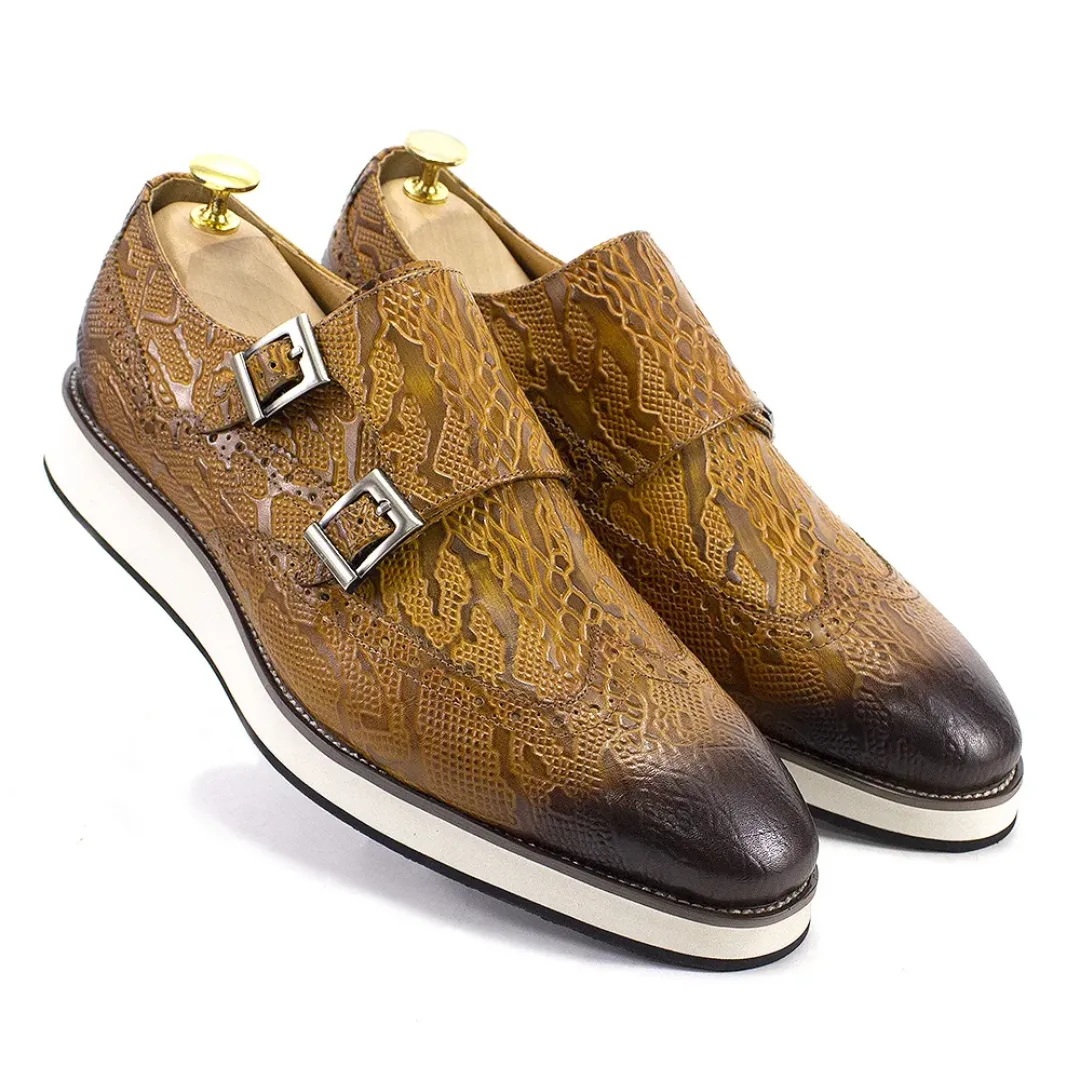 Chaussures homme en cuir véritable – Mocassins élégants à boucle, semelle antidérapante