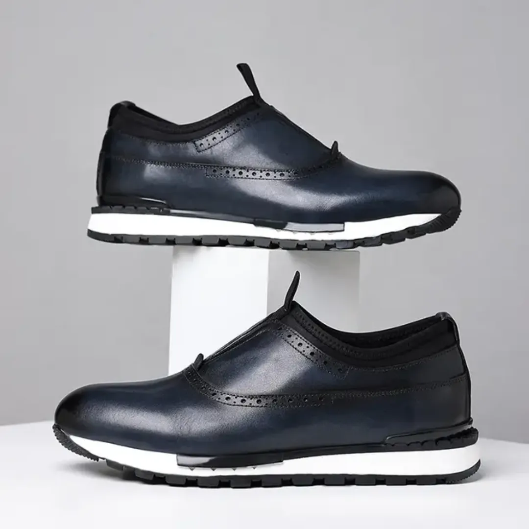 Chaussures homme en cuir premium – Mocassins brogue modernes à semelle sportive