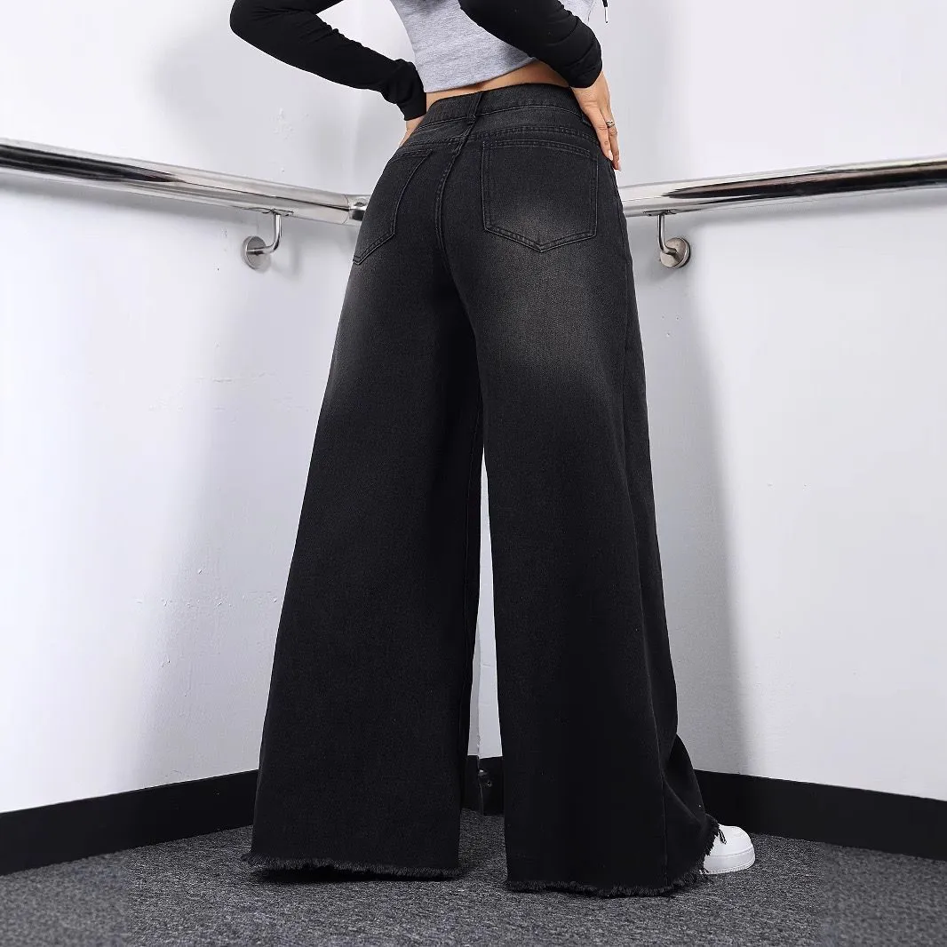Jean femme taille haute coupe large – Style rétro chic, confort et élégance