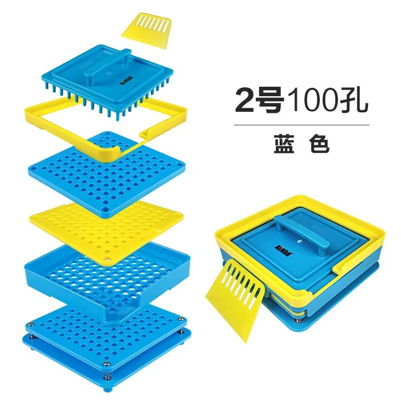 Plateau de remplissage pour gélules XENDA – 100, 200 et 400 trous avec plaque anti-poudre