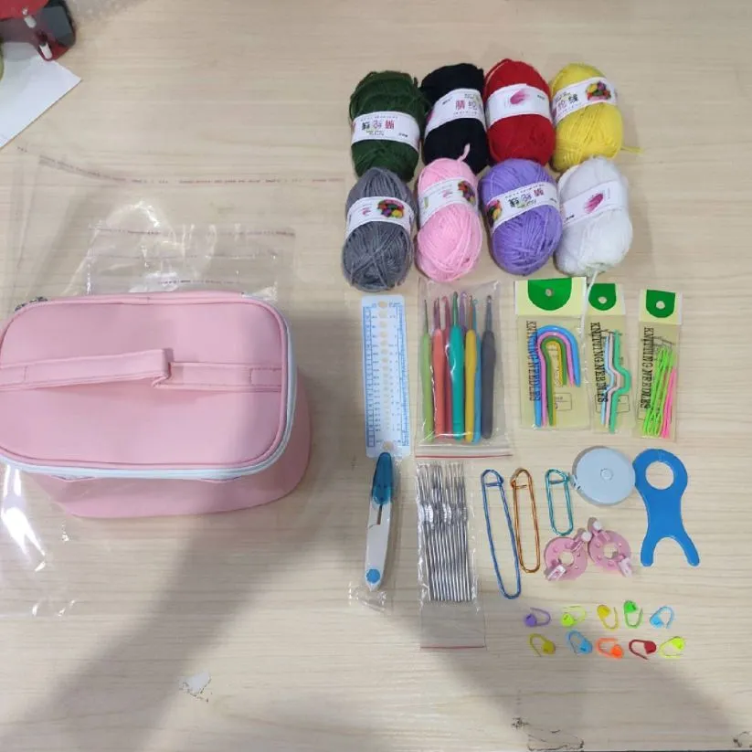 Kit crochet 62 pièces avec trousse de rangement – Ensemble complet DIY tricot et laine
