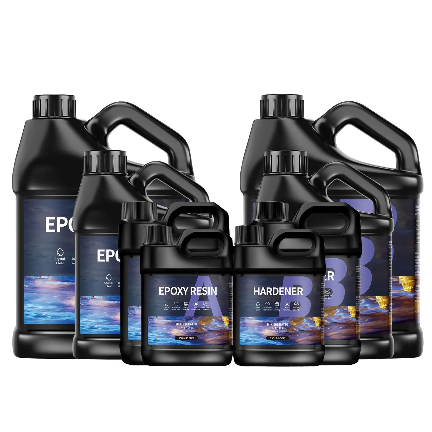 Kit Résine Époxy Transparente Haute Résistance avec Durcisseur - Ratio 1:1